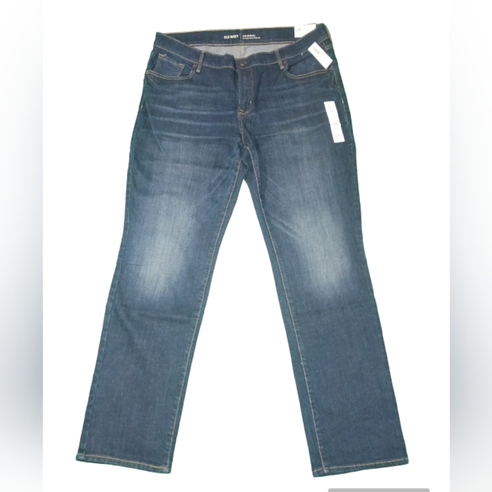 OLD NAVY SIZE 16 (Plus) NWT‼️ Mid-Rise Straight-Leg STRETCH JEANS 👖 Women's